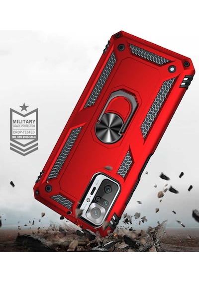 Xiaomi Redmi Note 10 Pro Yüzüklü Standli Vega Kilif Ekran Koruyu 510330651