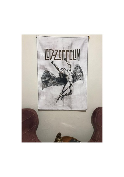 Metallica Led Zeppelin Desennli Tasarım Duvar Halısı