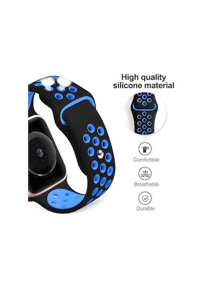Apple Uyumlu  Watch Kordon 42 44 45 MM 2 3 4 5 6 7 Spor Silikon Kordon