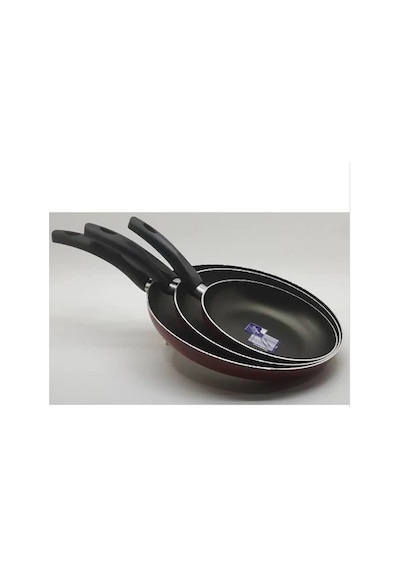 Mehtap 3 Lü Teflon Tava Seti 18+22+26 CM Kırmızı-mor
