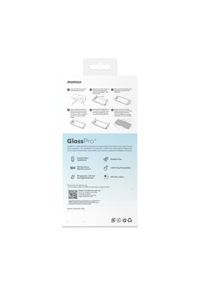 Momax GlassPro+ Ultra Clear HD Apple Uyumlu iPhone 16 Pro Max Tempered Glass Ekran Koruyucu