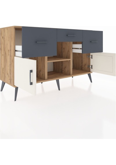 Hyperion Konsol Tek Raflı 3 Çekmeceli 3 Kapaklı 132x44x83 Çam-aytaşı/antrasit Aytaşı/antrasit Hyperion Konsol Tek Raflı 3 Çekmeceli 3 Kapaklı 132x44x83 Çam-aytaşı/antrasit Aytaşı/antrasit