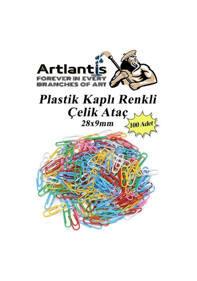 Ataç Renkli Metal Plastik Kaplama 100 Adet Orta Boy 1 Paket Ataş Okul Ofis Belge Düzenleme Paslanmaz Kaplamalı