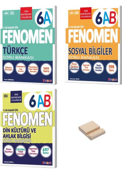 6. Sınıf A Serisi Türkçe Sosyal Ve Din 3lü Set Soru Bankası + Telefon Standı