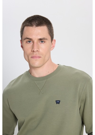 Wrangler Regular Fit Normal Kesim Bisiklet Yaka Koyu Yeşil Sweatshirt W242726X1X Açık Haki
