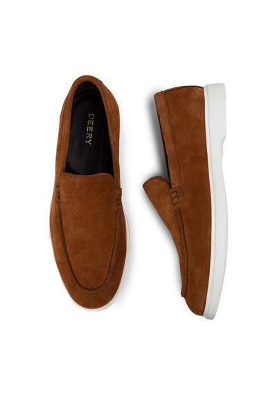 Deery Hakiki Süet Taba Rengi Erkek Loafer Ayakkabı - 01957mtbae01 Taba