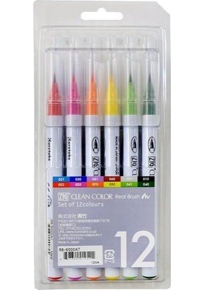 Zig Clean Color Real Brush Fırça Uçlu Kalem 12'li