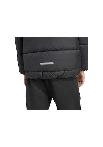 Adidas Essentials 3 Stripes Çocuk Siyah Kapüşonlu Ceket Siyah