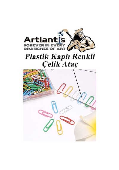 Ataç Renkli Metal Plastik Kaplama 100 Adet Orta Boy 1 Paket Ataş Okul Ofis Belge Düzenleme Paslanmaz Kaplamalı