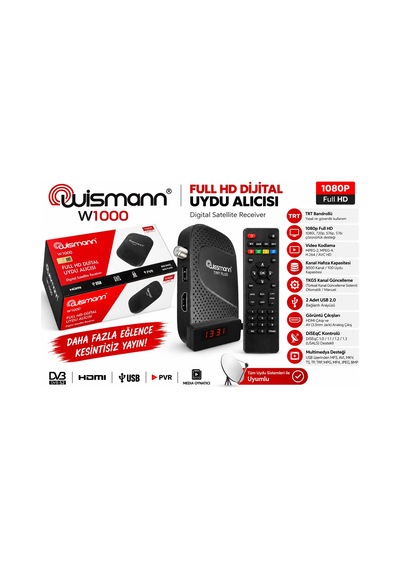 Wismann Full Hd Dijital Uydu Alıcısı , W1000 8000 Kanal Tkgs Destekli Full Hd Usb Hdmı Dijital Mini