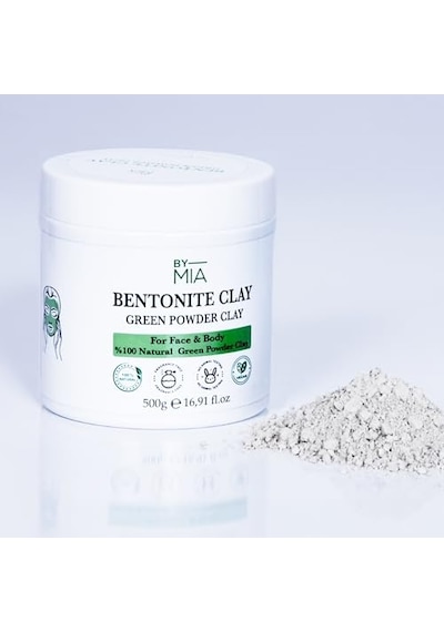 Yüz Ve Vücut Bentonit Kili%100 Natural Doğal Yeşil Toz Kil 500 Gr Açık Bej