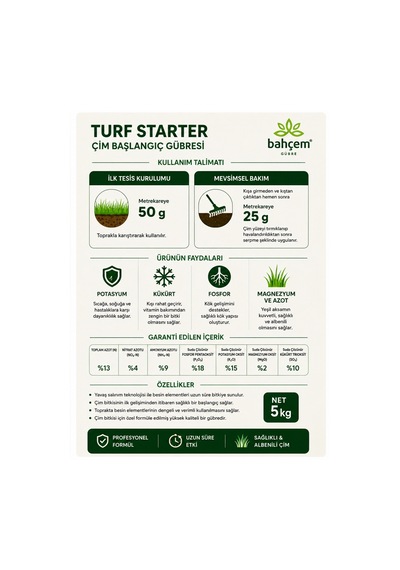 Gübretaş Bahçem Turf Starter 5kg Diğer
