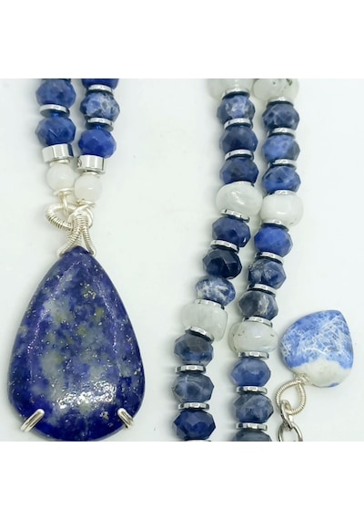1609 Lapis Lazuli El Yapımı Kolye Altın