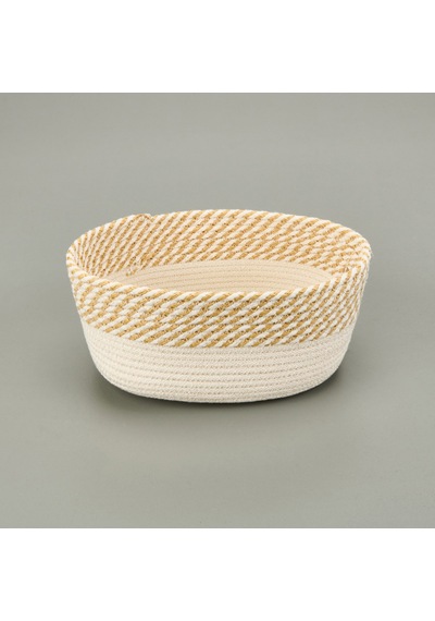 Living Boho Style Sepet - Beyaz / Bej - 25x20x10 Cm Çok Renkli