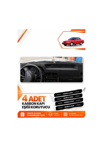 Hyundai Excel 1989-1994 Uyumlu Torpido Koruma Koruyucu Kılıfı Halısı Örtü Göğüs - Siyah
