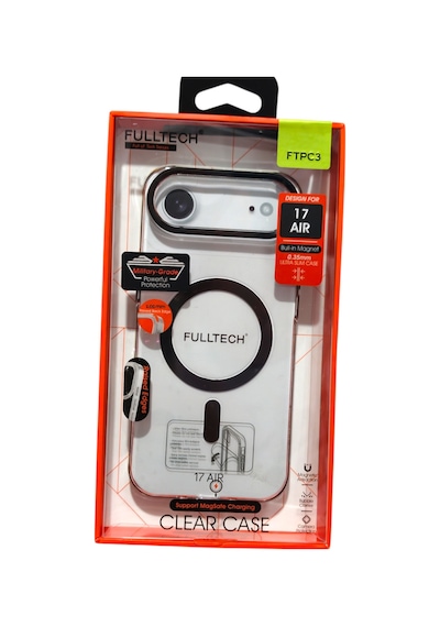 Apple iPhone 17 Air Uyumlu Ftpc3 Magsafe Şarjlı Şeffaf Kılıf - Siyah