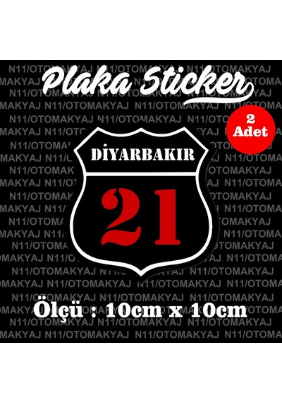 21 Diyarbakır İl Şehir Plaka Sticker Futbol Spor Kulüb