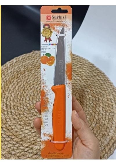 Sürmene 61004 Mutfak Bıçağı 9,50 Cm Turuncu Çok Renkli