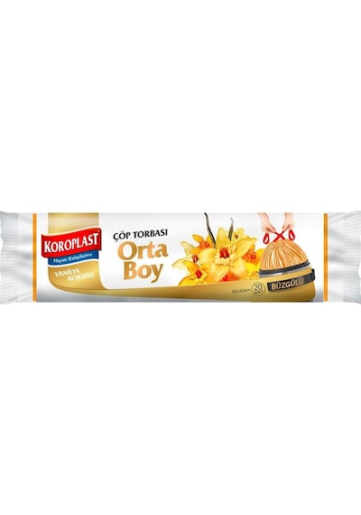 Koroplast Büzgülü Çöp Torbası Vanilya Kokulu Orta Boy 15'li