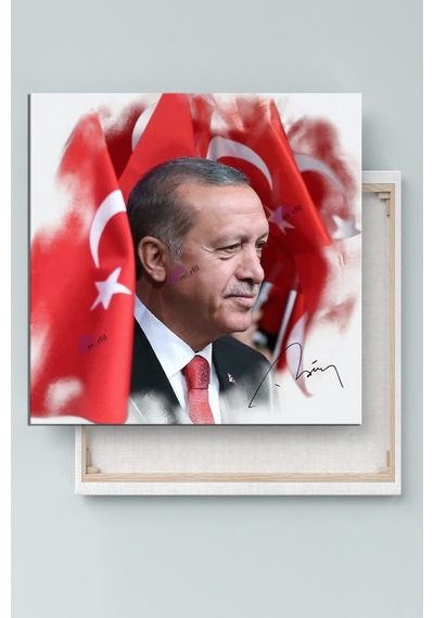 Recep Tayyip Erdoğan Yağlıboya Efektli Başkan Erdoğan Rte Kanvas Tablo 7 Farklı Ölçü