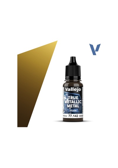 Vallejo 77142 18 Ml. Radiant Yellow, Shade, True Metallic Metal Tmm Serisi Model Boyası Renkli