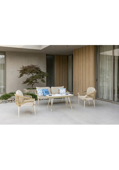 Aqua Midi Bahçe Balkon Oturma Grubu Krem