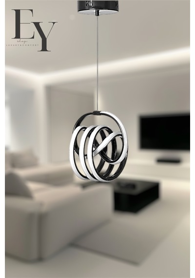 Ey Shop Siyah İmza Model 3 Renk Led Beyaz&sarı&günışığı Avize Siyah