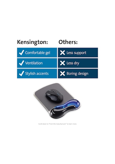 Kensington Ergonomik Bilek Desteğine Sahip Fare Altlığı, Kaymaz V