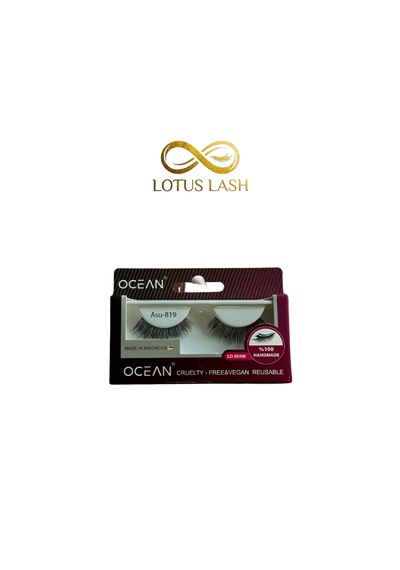 Ocean Asu 819 5d Mink Doğal Görünümlü Şerit Takma Kirpik Tekrar Kullanılabilir Vegan