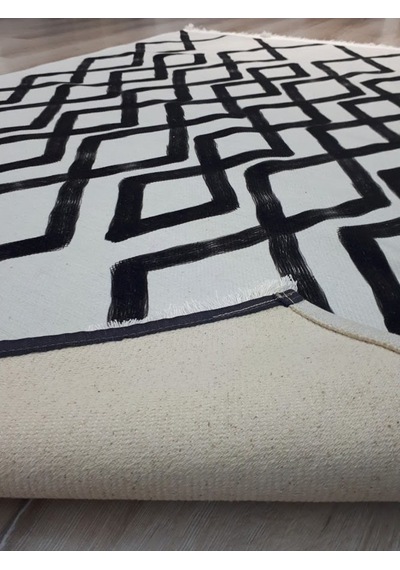 Doğuş Oslo 8222 Beyaz Siyah Kilim 120X180 Cm