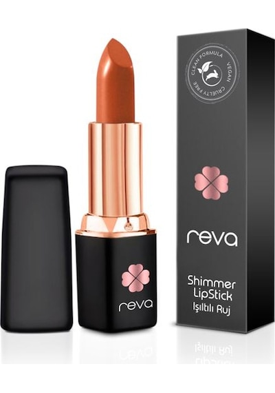 Reva Shimmer Lipstick Clean Formula Ruj Orange Rust