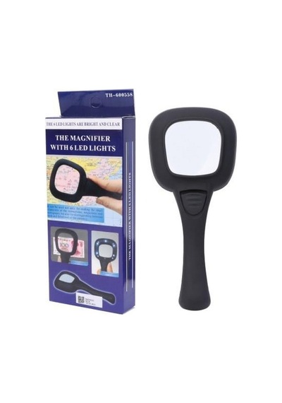 6 Ledli Ve Mor Işıklı Büyüteç 60mm Mercek