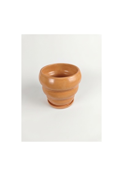 Bubble Seramik Saksı Caramel Mat Kahverengi Çap:18cm Yük:16cm