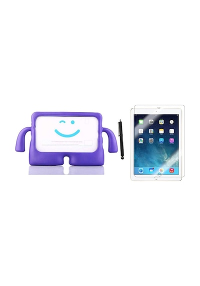 Ipad 6.nesil Uyumlu 9.7" 2018 A1893 A1954 Kılıf Karakter Ibuy Silikon Kılıf + Ekran Koruyucu Arka Kapak