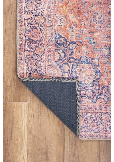 Blues Vintage Desenli Dokuma Taban Dekoratif Kırmızı Halı (Al 370
