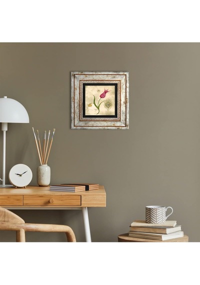 Pinecone Stone Lale Ebru Sanatı Taş Duvar Tablosu - Çerçeveli Taş Tablo - Dekoratif Duvar Sanatı - Modern Ev Ve Of
