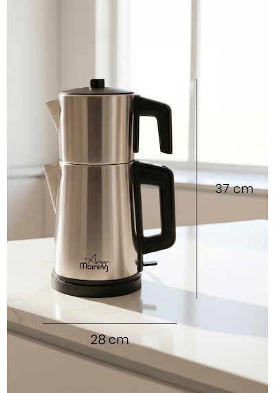 Any Morning OZ26CM10 1.8 L 2 in 1 Paslanmaz Çelik Çay Makinesi Ve Su Isıtıcı