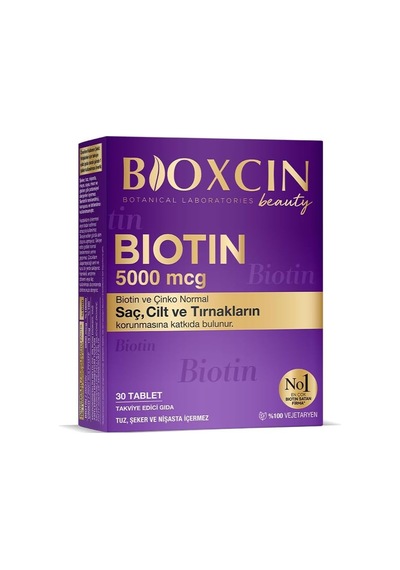 Biotin 5000 Mcg Saç Ve Tırnak Sağlığı İçin Biotin Yorgunluk Ve Enerji Metabolizması Desteği 30 Tablet Şeker Ve Gluten İçermez