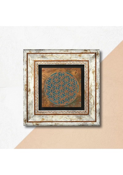 Lexroo Yaşam Çiçeği Taş Duvar Tablosu - Çerçeveli Taş Tablo - Dek Diğer