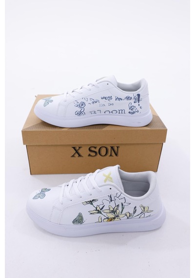 3d Dijital Baskı Kadın Alex Mcqueen Beyaz - Bloom Desenli Sneaker Beyaz-bloom