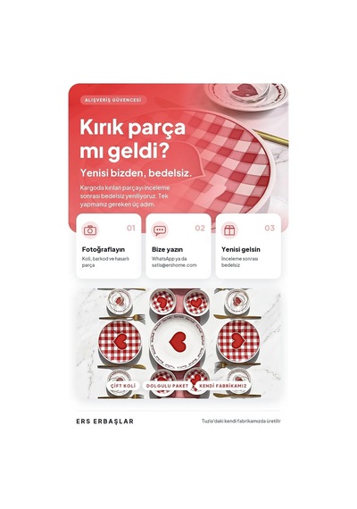 Pink Heart 21 Parça 6 Kişilik Kahvaltı Takımı Diğer