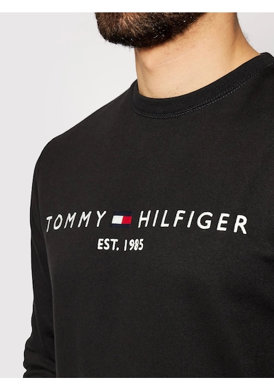 Tommy Hilfiger Sıfır Yaka Sweatshirt Siyah