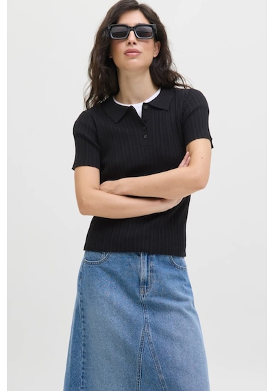 Jack & Jones Jjxx Kadın Polo Triko Tişört SIYAH