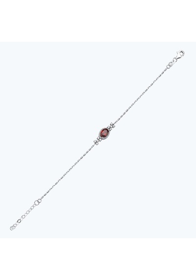 Altınbaş Pırlanta Rhodolite Taşlı Oval Bileklik Erm1020rdl-14k Beyaz
