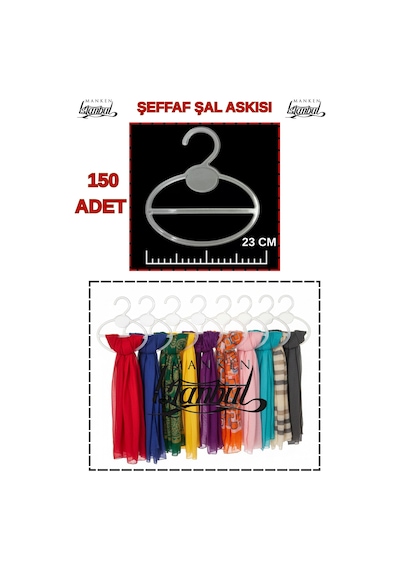 Şal Askısı 23 Cm Şeffaf Kristal Şal Eşarp Askılığı Gardırop Mağaza Düzenleyici 150 Adet Diğer