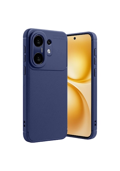 Vivo X200 Fe Uyumlu Kılıf Karbon Tasarım Kamera Korumalı Silikon Telefon Kılıfı Kapak Lacivert