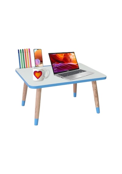 Liva Ahşap Laptop Tablet Bilgisyar Ve Kahvaltı Sehpası Çalışma Masası Beyaz