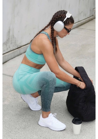 Woneagle Tayt Mint Yeşili Degrade Dikişsiz Seamless Spor Tayt Mint Yeşil Mint Yeşil