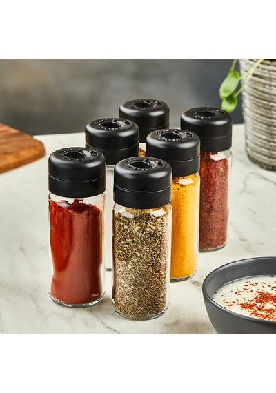 Mithra Life 6 Adet 245 Ml Döner Kapaklı Cam Baharatlık Takımı Mıt1085 Karışık