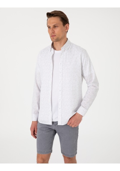 Pierre Cardin Erkek Yavruağzı Gömlek Desenli 50303451-vr053 Yavruağzı